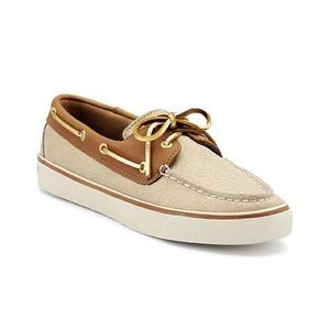 Gold/Tan sparkle sperry top siders